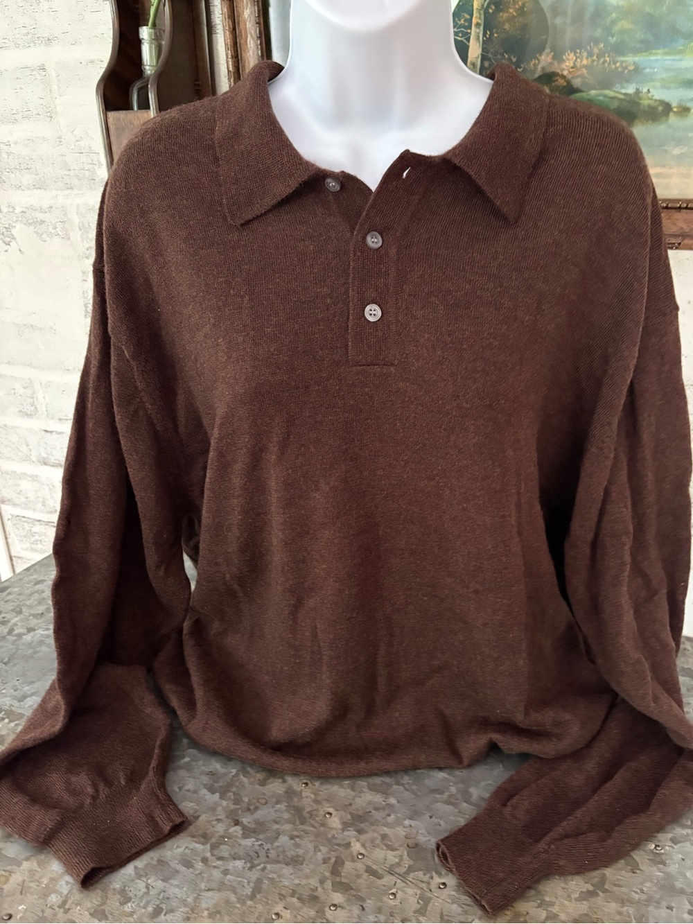 Wool classic men's long-sleeve polo sweater Jos. A. Bank